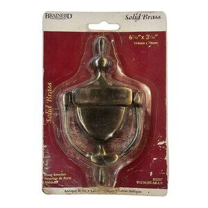 Brainerd Door Knocker Solid Antique Brass 6 1/16" x 3 1/16" NOS Part # 83257